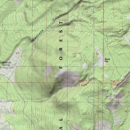 USGS 24K topo map of KWHO-FM (Weed), CA