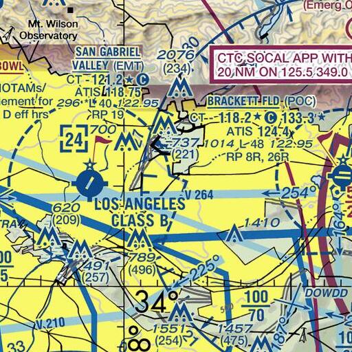 FAA VFR chart of KBOB-FM (West Covina), CA