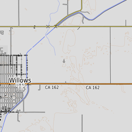 OpenTopoMap map of KIQS-FM (Willows), CA