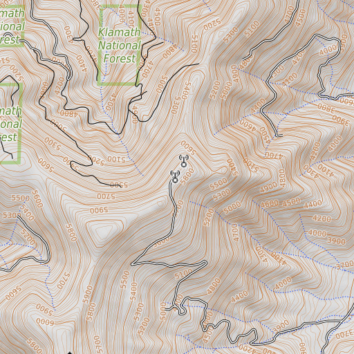 OpenTopoMap map of KYRE-FM (Yreka), CA