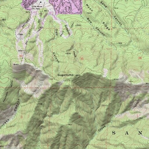 USGS 24K topo map of KBBL-TV (Big Bear Lake), CA