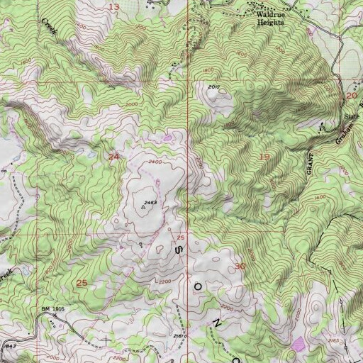 USGS 24K topo map of KRCB-TV (Cotati), CA