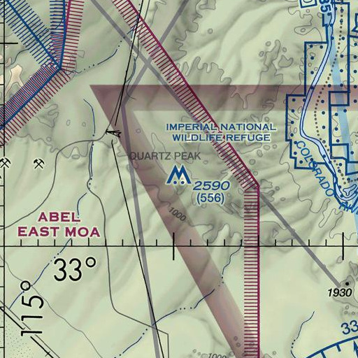 FAA VFR chart of KECY-TV (El Centro), CA
