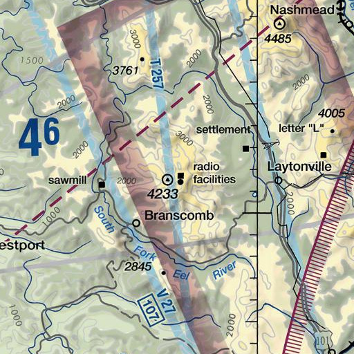 FAA VFR chart of KFWU-TV (Fort Bragg), CA