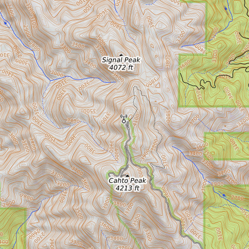 OpenTopoMap map of KFWU-TV (Fort Bragg), CA