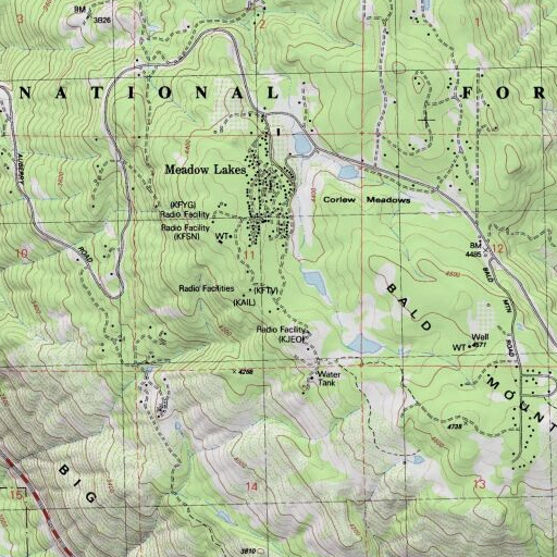 USGS 24K topo map of KFTV-TV (Hanford), CA