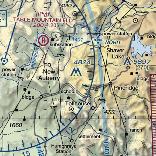 FAA VFR chart of KFTV-TV (Hanford), CA