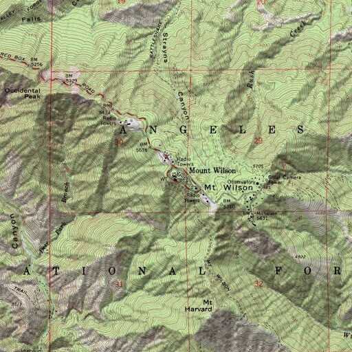 USGS 24K topo map of KWHY-TV (Los Angeles), CA