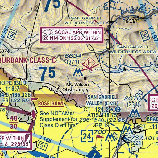 FAA VFR chart of KABC-TV (Los Angeles), CA