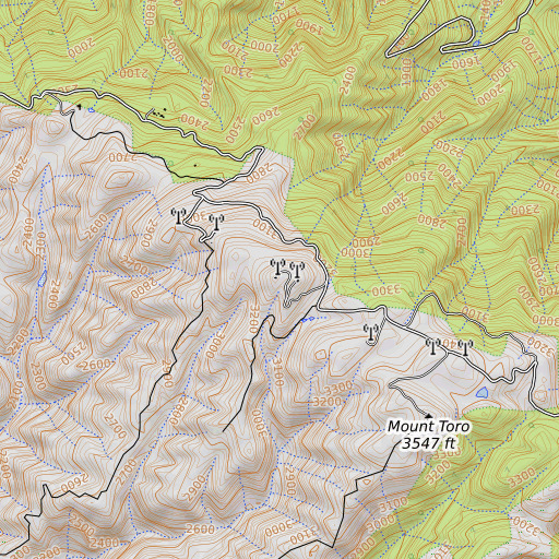 OpenTopoMap map of KMST-TV (Monterey), CA