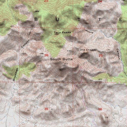 USGS 24K topo map of KCEO-TV (Oroville), CA