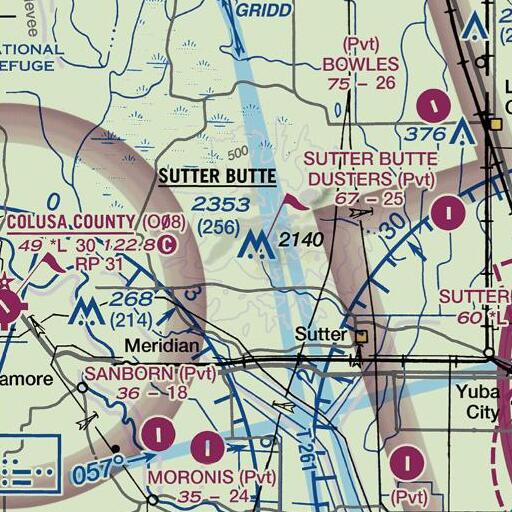 FAA VFR chart of KCEO-TV (Oroville), CA