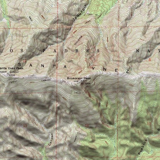 USGS 24K topo map of KEYT-TV (Santa Barbara), CA