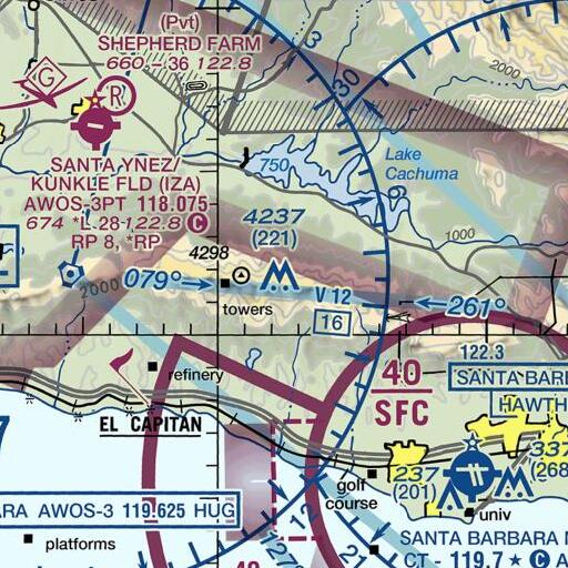 FAA VFR chart of KEYT-TV (Santa Barbara), CA