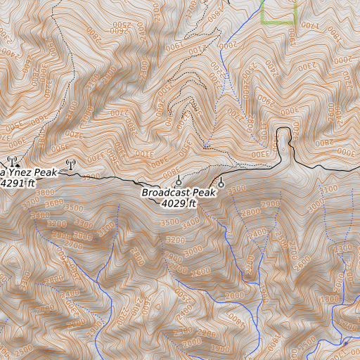 OpenTopoMap map of KEYT-TV (Santa Barbara), CA