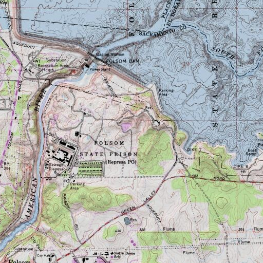 USGS 24K topo map of Mount Stoneman 1-016 Dam, CA