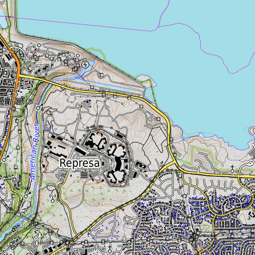 OpenTopoMap map of Mount Stoneman 1-016 Dam, CA