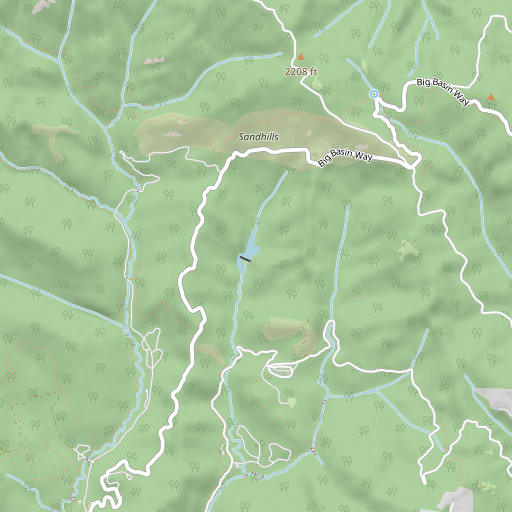 OpenStreetMap map of Sempervirens 1-02 Dam, CA