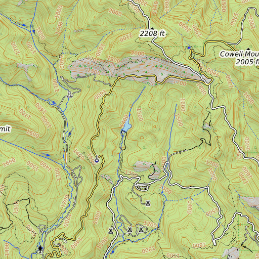 OpenTopoMap map of Sempervirens 1-02 Dam, CA
