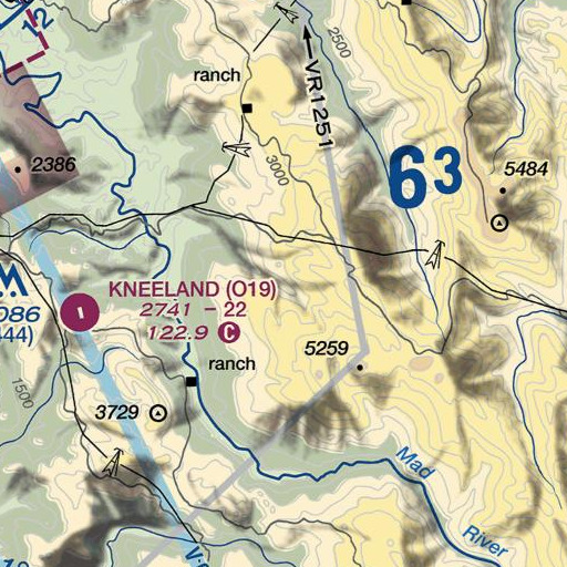 FAA VFR chart of Benbow 1-041 Dam, CA