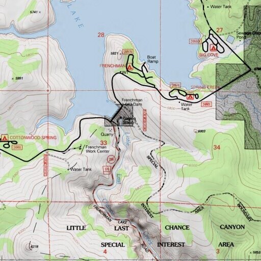 USGS 24K topo map of Frenchman 1-043 Dam, CA