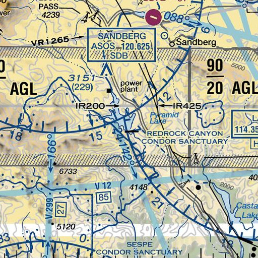 FAA VFR chart of Pyramid 1-066 Dam, CA