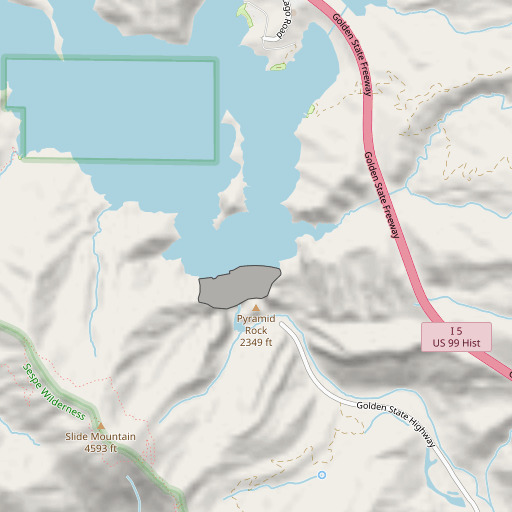 OpenStreetMap map of Pyramid 1-066 Dam, CA
