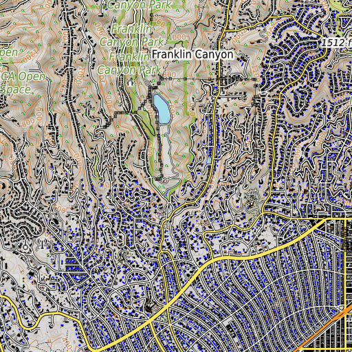 OpenTopoMap map of Lower Franklin 6-014 Dam, CA