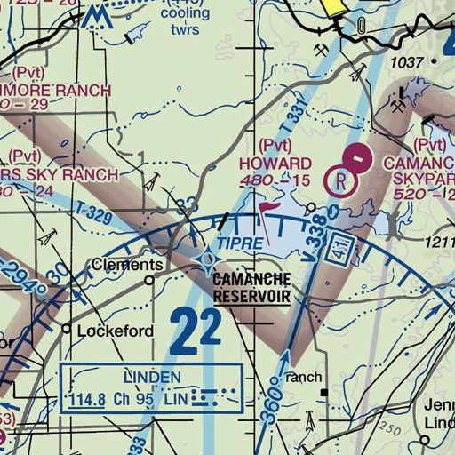 FAA VFR chart of Camanche 31-016 Dam, CA