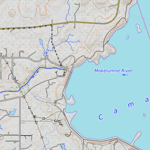 OpenTopoMap map of Camanche 31-016 Dam, CA