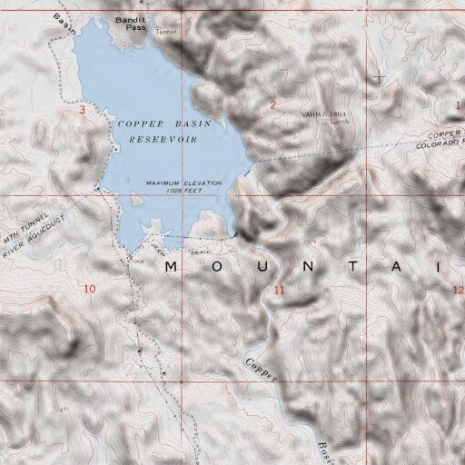 USGS 24K topo map of Copper Basin 35-003 Dam, CA