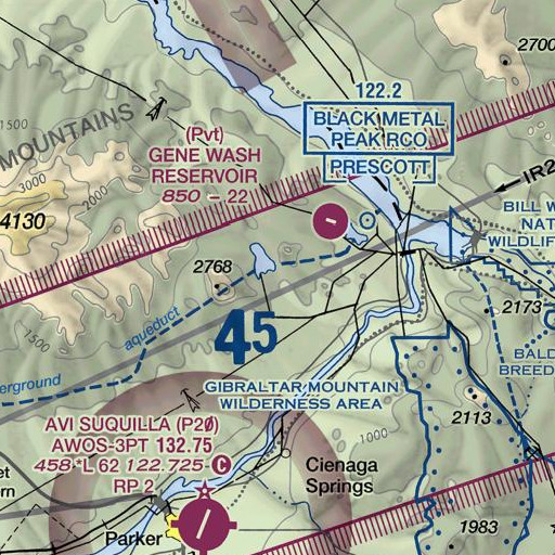FAA VFR chart of Copper Basin 35-003 Dam, CA