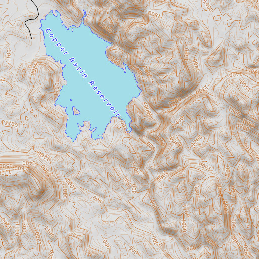 OpenTopoMap map of Copper Basin 35-003 Dam, CA