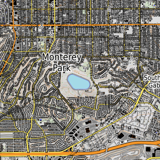 OpenTopoMap map of Garvey 35-006 Dam, CA
