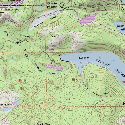 USGS 24K topo map of Lake Valley 97-032 Dam, CA