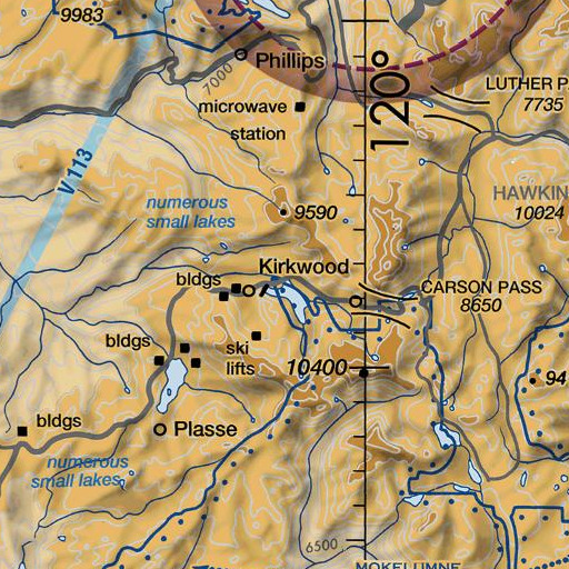 FAA VFR chart of Caples Lake 97-059 Dam, CA