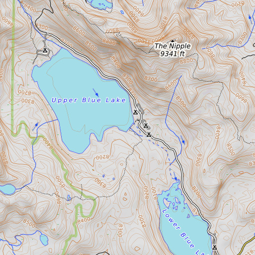 OpenTopoMap map of Upper Blue Creek 97-070 Dam, CA