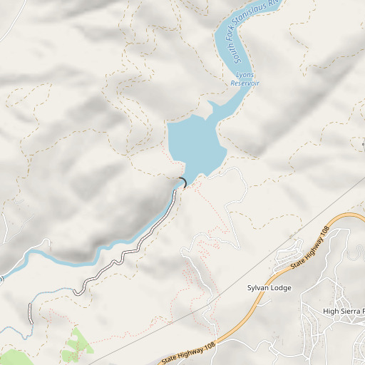 OpenStreetMap map of Lyons 97-073 Dam, CA