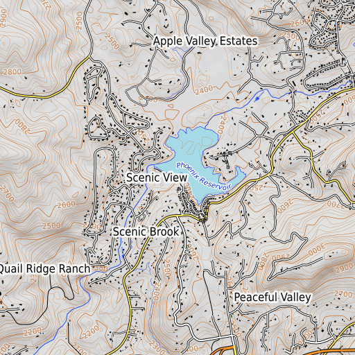 OpenTopoMap map of Phoenix 97-078 Dam, CA
