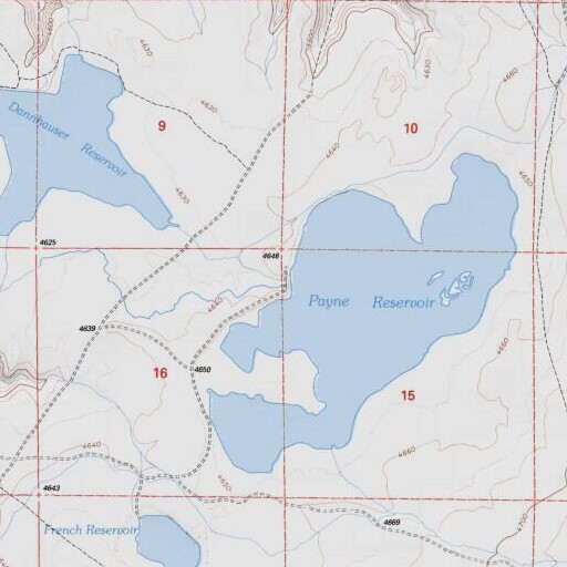 USGS 24K topo map of Payne 143 Dam, CA