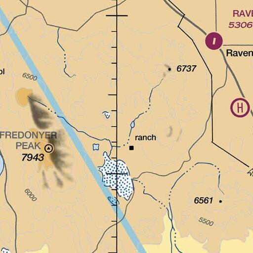 FAA VFR chart of Coon Camp 249 Dam, CA