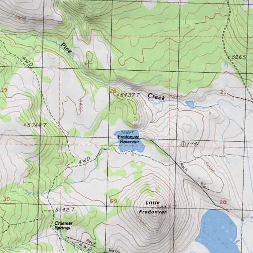 USGS 24K topo map of Fredonia 249-002 Dam, CA