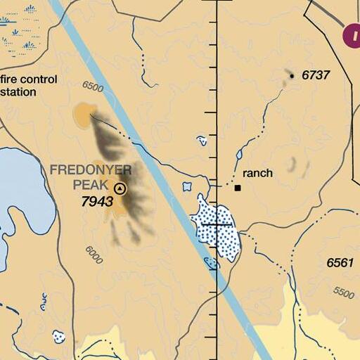 FAA VFR chart of Fredonia 249-002 Dam, CA