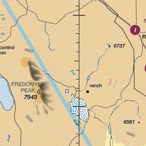 FAA VFR chart of Branham Flat 249-003 Dam, CA