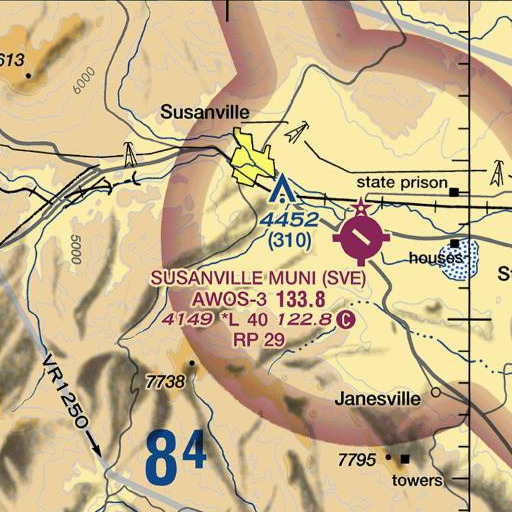 FAA VFR chart of Emerson 255 Dam, CA