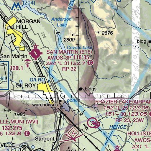 FAA VFR chart of Peabody 627 Dam, CA
