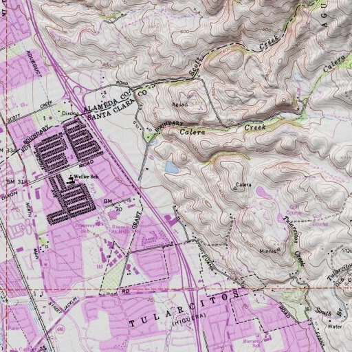 USGS 24K topo map of Higuera 629 Dam, CA