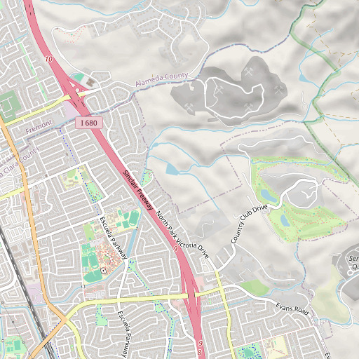 OpenStreetMap map of Higuera 629 Dam, CA
