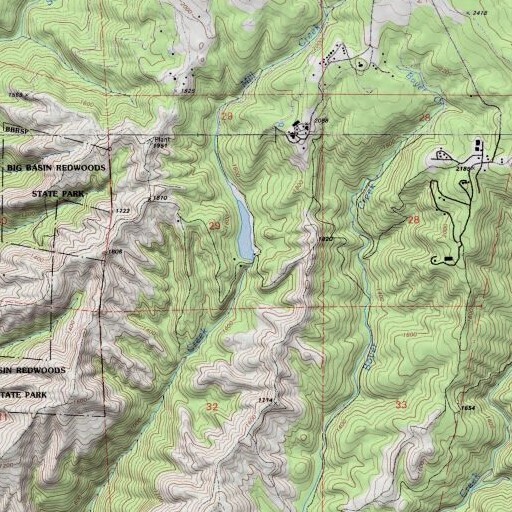 USGS 24K topo map of Mill Creek 630 Dam, CA