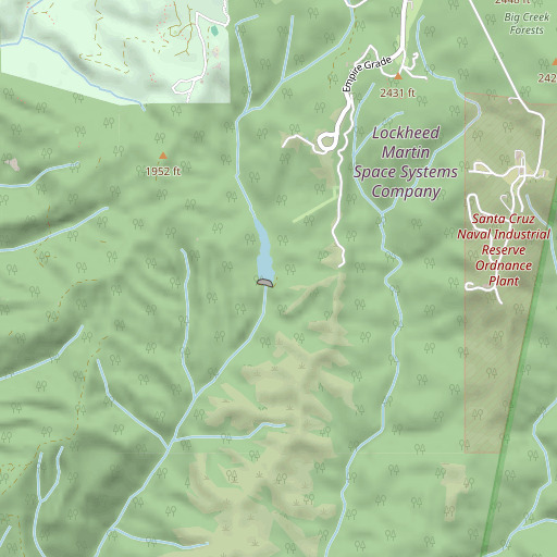 OpenStreetMap map of Mill Creek 630 Dam, CA